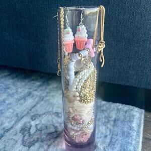 Mystery Jewelry Jar! Pinks, Whimsical Fun, Gold Tones! Super Fun Girly Jar!